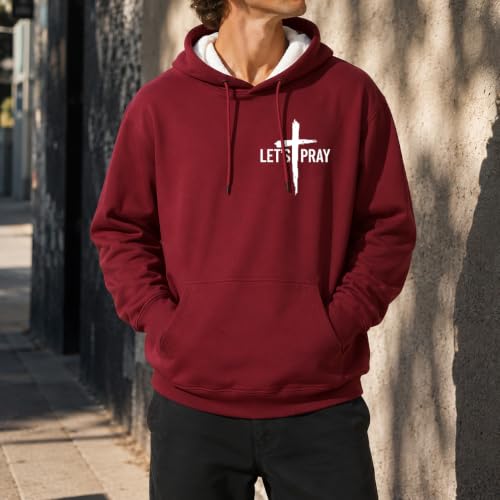 Christian Sweatshirts For Women Need Prayer Tap My Shoulder Hoodie Sweater - color: Claret-1, size: Small