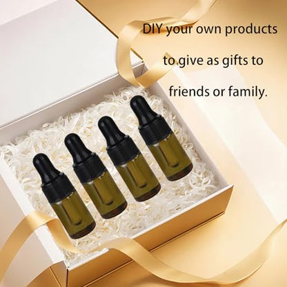 36-Piece Mini Dropper Bottle Set 1ml Small-Capacity Essential Oil Amber Dropper Empty Bottles Suitable for Cuticle Care Oils, Cosmetic Perfumes, and Liquid Travel Sample Containers - color: Amber, size: 1ML