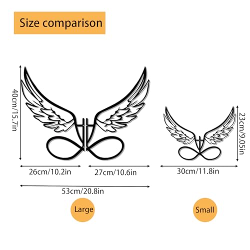DUOOLN Angel Wings Metal Wall Decor Art, Abstract Butterfly Sculpture-Black - color: Black - Angel's Wings Large