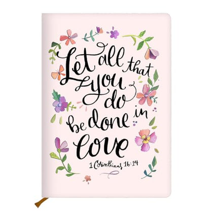 Blue Leaves Christian Hard Shell Journal Notebook 200 Sheets 02 (5.8 x 8.3) - color: Multi 1147