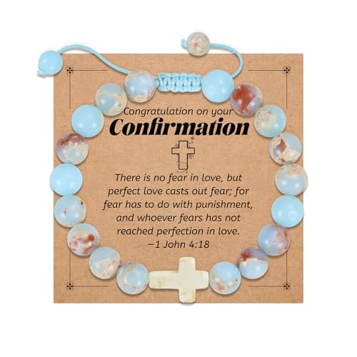 BAYLAY Gifts for Teen Girls Boys, Cross Bracelet for Kids Easter Christian Religious First Communion Baptism Confirmation Gifts for Girls Boys - color: Blue Imperial