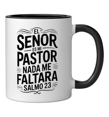 Spanish Christian With a Bible Verse Quote El Senor Es Mi Ceramic Mug, Black/White, 11oz - color: Black/White, size: 11 Ounces