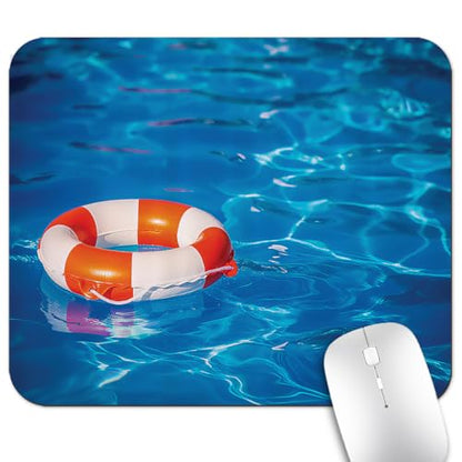 Crystal Swimming Pool Mouse Pad - Summer Relaxing Vacation Sport Desk Mat - color: Cute Colorful Art Rec27