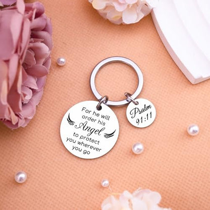 Christian Gifts for Women Men Protection Keychain Bible Accessories Women