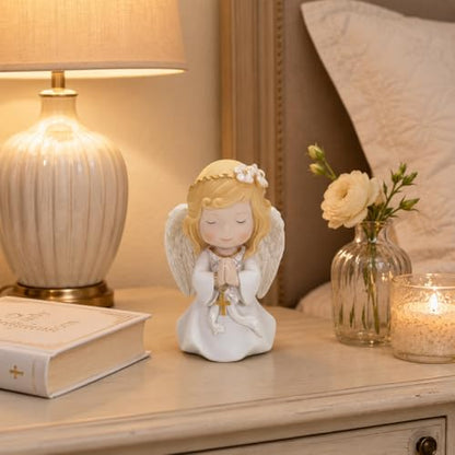 Comfy Hour 5 Inch First Communion Praying Angel Figurine, Rosary Decor