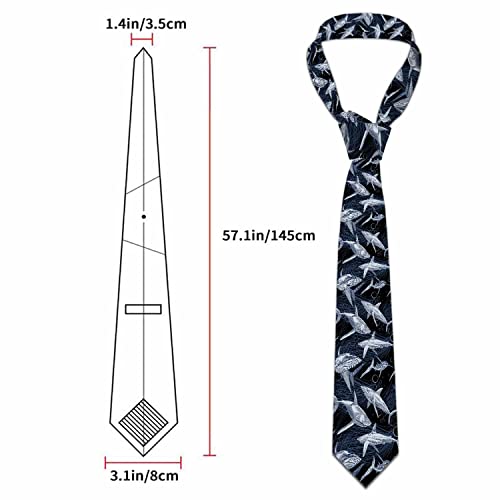 Black Dots Men's Neckties Retro Classic Circle Geometry Men's Tie for Mens Teens Business Work Casual Wedding Party - color: Shark