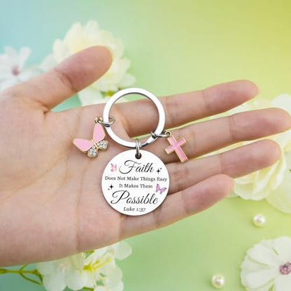 Christian Gifts for Women Religious Faith Keychain with Bible Verse