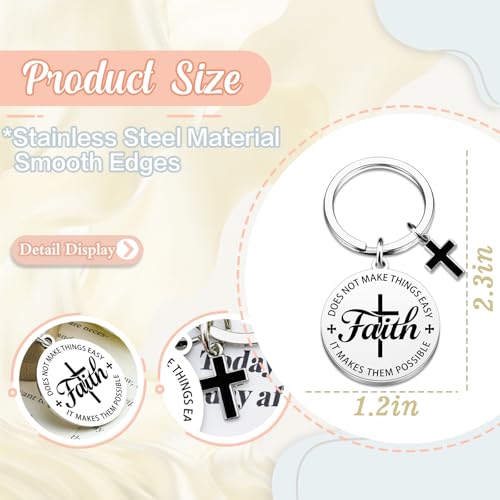 Faith Christian Gifts for Men Women Cross Bible Verse Keychain