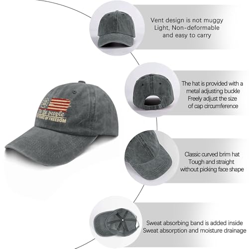 U.S. 250th Anniversary 250 Years Freedoms 1776-2026 Baseball Hats Funny - color: Pigment Gray