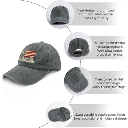 U.S. 250th Anniversary 250 Years Freedoms 1776-2026 Baseball Hats Funny - color: Pigment Gray