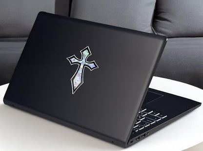 Elektroplate Christian Pointed Gothic Cross Reflective Car Decal 4" - color: Pointed Reflective