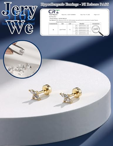 JeryWe Cartilage Earrings for Women Hypoallergenic Helix Piercing Jewelry - color: H:simple-14k gold filled
