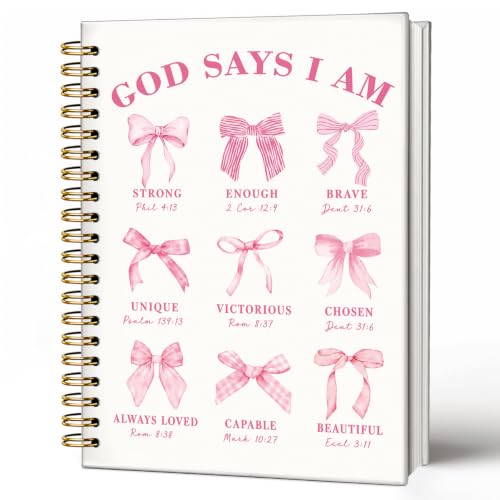 Cute Christian Pink Bow Notebook Bible Journal for Women Teen Girl - color: Christian Pink Bow -(A5)