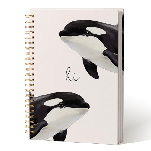 Orca Notebook Journal,Cute Animal Notebook Journal for School Women Teen Girls Kids,Gifts for Orca Lovers,Hardcover Spiral Notebooks for Work Notes Journaling,5.5x8.3 Inch - color: KillerWhale‌