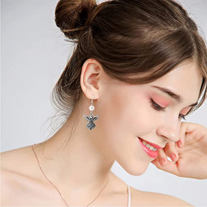 FUSTMW Angel Earrings - Guardian Angel Charm Jewelry Gifts