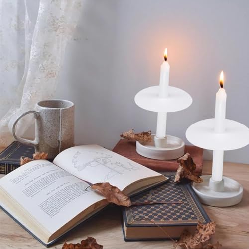 20 Pack Church Candles with Drip Protectors for Devotional Candlelight Vigil Service, Box of 20 Candles, Unscented White 5" H X 1/2" D