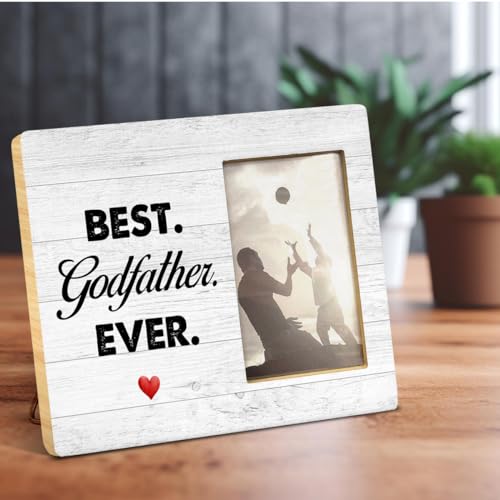 Yuzi-n Godfather Gifts for Men Wood Picture Frame for 4x6 Inches Photo - style: Godfather