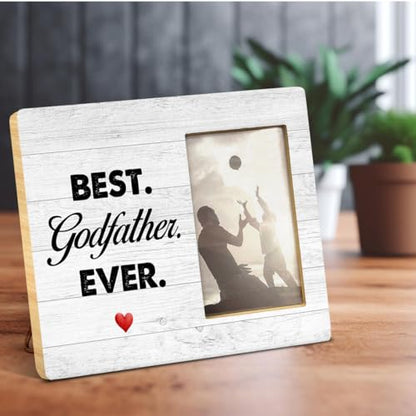 Yuzi-n Godfather Gifts for Men Wood Picture Frame for 4x6 Inches Photo - style: Godfather