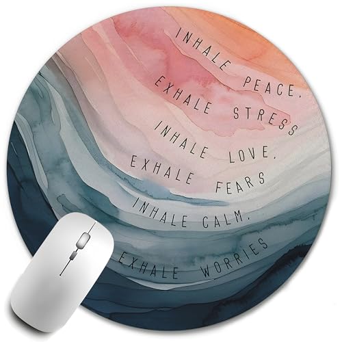 Inspirational Mouse Pad ，Calming Ocean Theme Mousepad Mouse Mat with Non-Slip Rubber Base for Home Office Desk Accessories,Aesthetic Office Supplies,7.9x7.9 Inch - color: Color-2