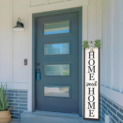 TQianJiang Home Sweet Home Front Porch Sign, 45"X9", Black - color: Home Sweet Home Front Porch Outdoor (Black)