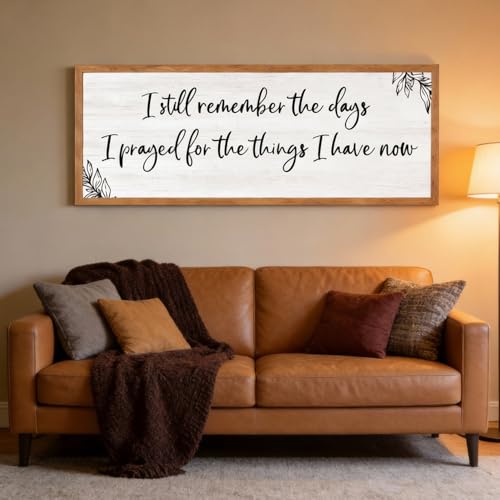 Foutcheou I Still Remember the Days I Prayed Sign Wall Art, 40"×15", Wood - color: I Still Remember the Days I Prayed Wood, size: 40"L x 15"W