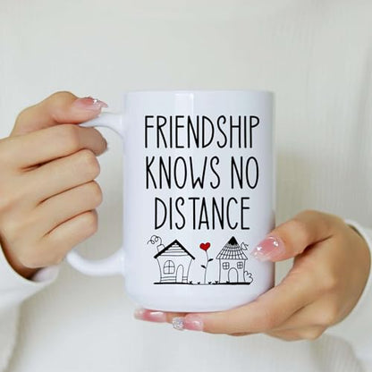 Personalized Friendship Knows No Distance Mug - Personalized Long Distance State To State - Moving Away Cup - Bestie Birthday Gift - Custom Map State Distance Coffee Cup - color: DISTANT-MAP-M5