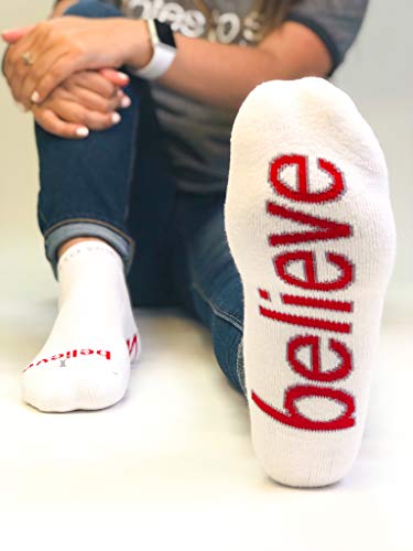 notes to self – Inspirational Religious Socks for Men & Women, Spiritual Gifts - color: Red-believe, size: Large