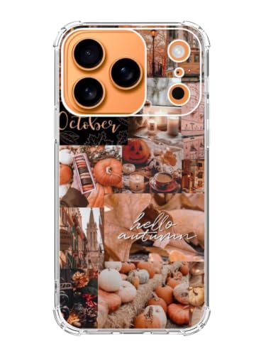 Fall Vibe Aesthetic Phone Case Compatible with iPhone 17 Pro, Autumn Halloween Pumpkin Phone Cover for iPhone 17 Pro - color: Fall Aesthetic