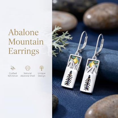 Mountain Mustard Seed Earrings for Women 925 Sterling Silver Lotus/Cross Dangle Drop Earring Christian Jewelry Outdoor Birthday Graduation Gifts - style: Mountain-A