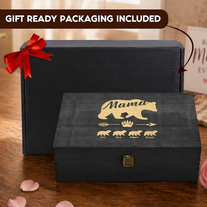 Personalized Mama Bear Memory Box, Engraved Gift for Mom or Grandma - style: 19. Mama Bear Designs