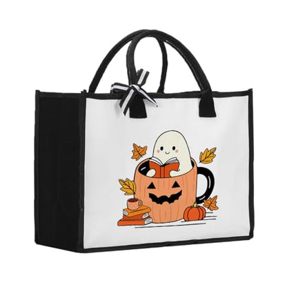 Book Tote Bag Christmas Librarian Bookish Gifts for Women Readers Book Lover - color: Halloween