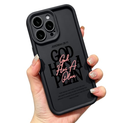 God Has A Plan Christian Phone Case for iPhone 12 Pro - Black - color: Black, size: iPhone 12 Pro