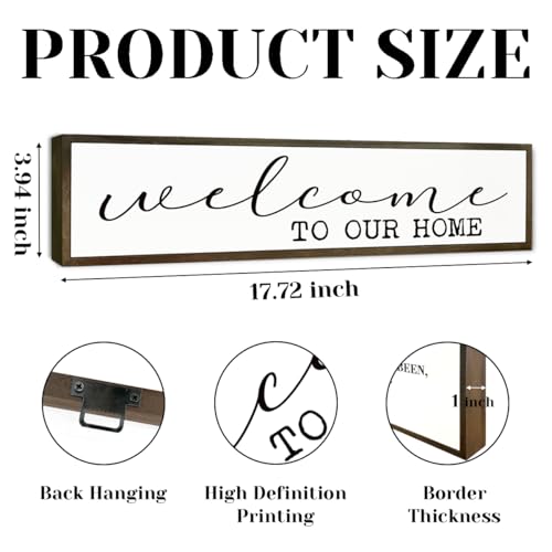 Home Decor for Front Door Porch, Freestanding Welcome Sign Indoor Outdoor Decor, Wall Decor Art, Decorative Wooden Table Sign, Welcome to Our Home Sign 17.8x4x1.2 inches - color: Day Sign 19