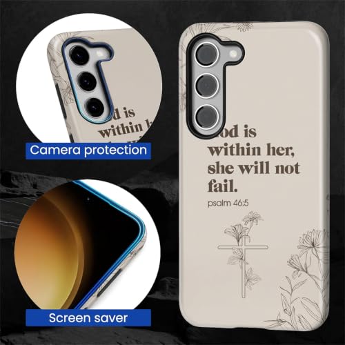 Compatible with Samsung Galaxy S23 Full Body Matte Case Hard Shell Shockproof Screen Lens Protection for Girl Boy Cute Pattern Christian Bible Verse Religious Scripture Jesus - color: Christian Bible Verse Religious Scripture Jesus, size: Samsung Galaxy S