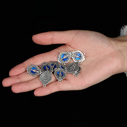 COTTVOTT St Benedict,Our Lady of Guadalupe Medal for DIY Jewelry Making,Virgin Mary Christ Jesus Rosary Center Connection Part - color: 30pcs-Blue Virgin Mary Medal