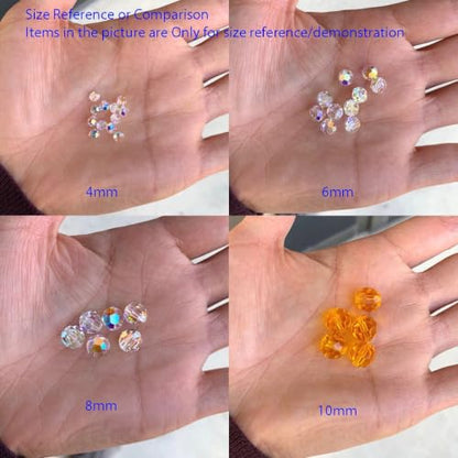 100pcs Adabele Austrian 4mm (0.16 Inch) Small Faceted Round Crystal Beads Light Topaz Yellow Compatible with Swarovski Crystals Preciosa - color: Light Topaz/Yellow, size: 4mm Small (100pcs)