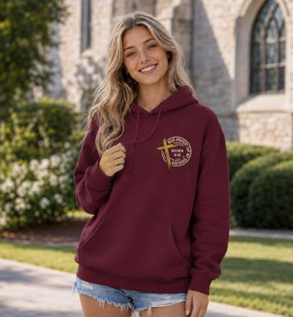 Christian Hoodies for Men Religious Faith Need Prayer Tap My Shoulder Shirt - color: Claret, size: Small