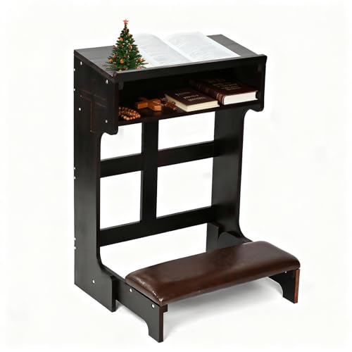 lukar Folding Prayer Kneeler, Wood Kneelers for Praying with Storage Drawer