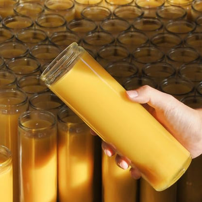 DEYBBY 7-Day Pure Beeswax Devotional Candle, 144hrs, Unscented, Cotton Wick - size: 7 day
