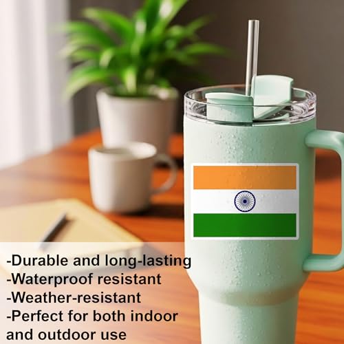 [3pcs] India Flag Sticker Waterproof Vinyl Stickers for Car Laptop Luggage - color: India Sticker