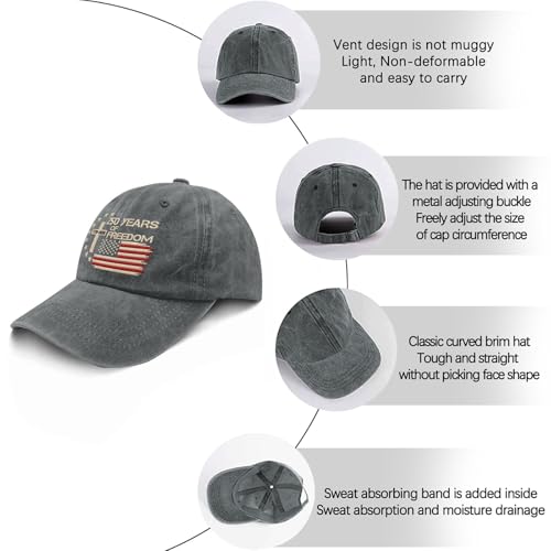 US 250th Anniversary Hat, Patriotic Embroidered Cap, 1776-2026 Freedom Celebration, 250 Years American History Gift Patriots - color: Us 250 Years Freedoms 1776-2026 250th Birthdaypigment Gray1