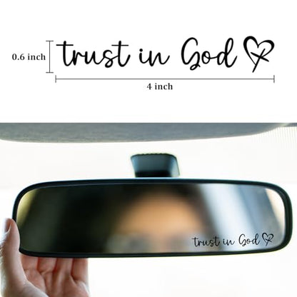 3Pcs Trust In God Mirror Stickers, Jesus Christian Decals for Car (Black) - color: Black Trust in God