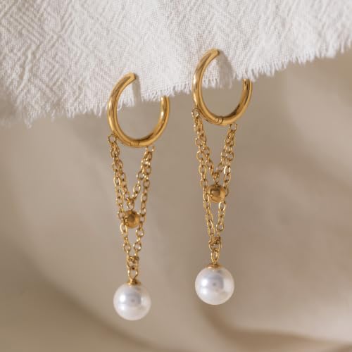 Gold Dangle Earrings for Women，Tassel Hoop Earrings with Charms - color: H