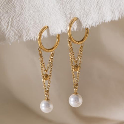 Gold Dangle Earrings for Women，Tassel Hoop Earrings with Charms - color: H