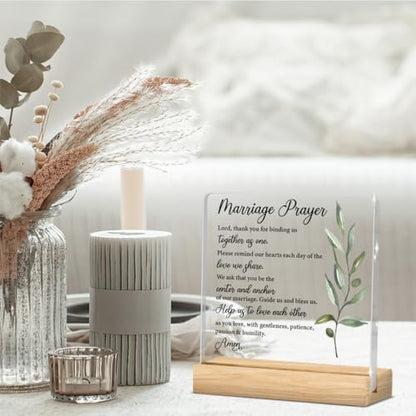 Wedding Gifts for Couples 2026, Bridal Shower Gifts for Bride to Be, Marriage Prayer Plaque, Married Couples Anniversary, Marriage Blessing Gifts, Bride, Groom - Mr & Mrs - color: Marryprayer