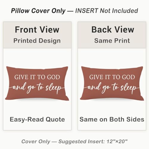 Decorative Throw Pillow Covers 12x20 Inch Set of 2 – Rust - color: Rust