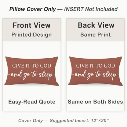 Decorative Throw Pillow Covers 12x20 Inch Set of 2 – Rust - color: Rust