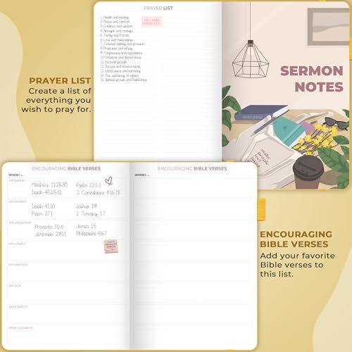 Clever Fox Bible Study Journal, Guide, Supplies for Women 7x10 Amber Yellow - color: Amber Yellow, size: Smaller than A4 (7" x 10")