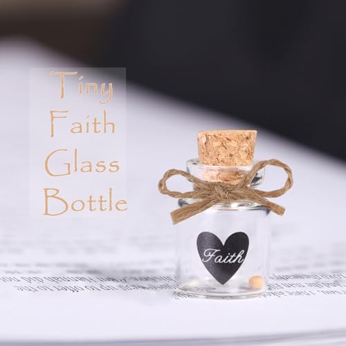 Christian Faith Favors bulk gifts - Mini Glass Bottle Keepsakes - color: Kraft-Heart-10Pcs