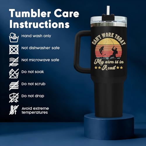 34HD Fishing Dad Best Daddy Ever Mom 40 oz Tumbler with Handle, Dad Gift - color: Best Dad Fishing